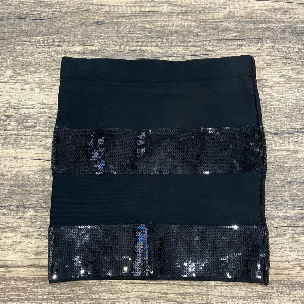 GUESS Black Sequin Mini Skirt Size S